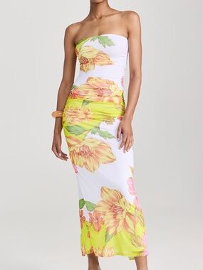 AFRM Marlo Tube Ruched Midi Dress